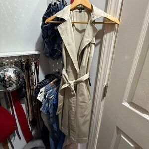 Ann Taylor Cream Sleeveless Trench Dress (read description)